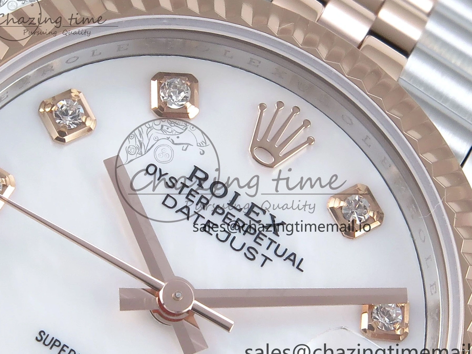 MiroTime 0103 QuickDry DateJust 31 278271 ARF 1:1 Best Edition 904L Steel White MOP Diamonds Dial on SS RG Jubilee Bracelet ETA 517